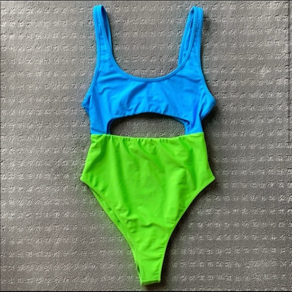 Zara Other - Zara Colorblock Cut Out Monokini Bathing Suit